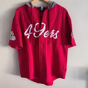 NFL San Francisco 49ers Short Sleeve Vintage Style Jersey Sweatshirt Hood Medium